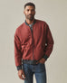 Men's Fleece Bomber Jacket - Russet Brown Black